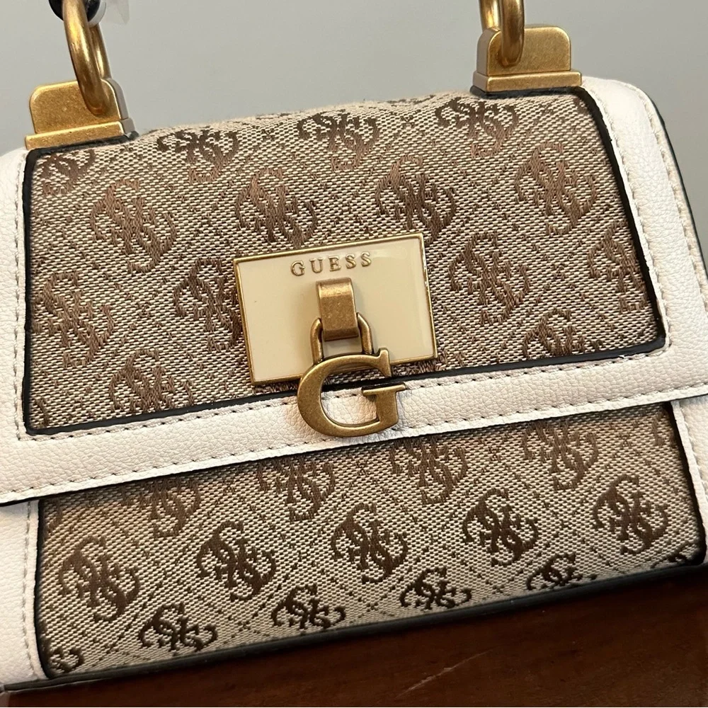 Guess Stephi Jacquard Logo Micro Mini Bag in brown - Picture 11 of 11